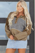 Mixed Texture Exposed Seam Button Henley Pullover