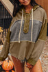 Mixed Texture Exposed Seam Button Henley Pullover