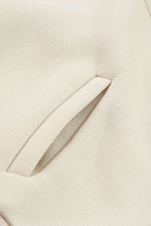 Mixed Texture Oversized Half Zip Pullover Sweatshirt