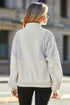Mixed Texture Oversized Half Zip Pullover Sweatshirt