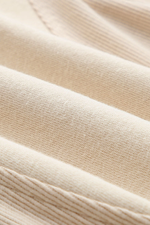 Mixed Texture Oversized Half Zip Pullover Sweatshirt