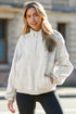 Mixed Texture Oversized Half Zip Pullover Sweatshirt