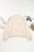 Mixed Texture Oversized Half Zip Pullover Sweatshirt