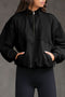 Mixed Texture Oversized Half Zip Pullover Sweatshirt