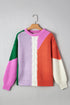 Mixed Texture Patchwork Cable Knit Pullover Sweater