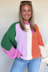 Mixed Texture Patchwork Cable Knit Pullover Sweater