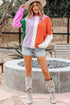 Mixed Texture Patchwork Cable Knit Pullover Sweater