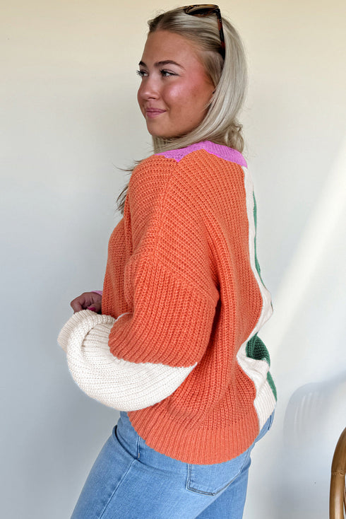 Mixed Texture Patchwork Cable Knit Pullover Sweater