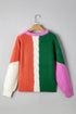 Mixed Texture Patchwork Cable Knit Pullover Sweater