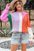 Mixed Texture Patchwork Cable Knit Pullover Sweater