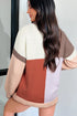 Mixed Texture Patchwork Crew Neck Pullover Sweater