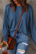 Mixed Texture Patchwork Long Sleeve Crew Neck Top