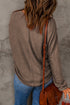 Mixed Texture Patchwork Long Sleeve Crew Neck Top