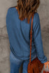 Mixed Texture Patchwork Long Sleeve Crew Neck Top