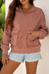 Mixed Texture Quarter Zip Cargo Pocket Pullover
