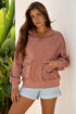 Mixed Texture Quarter Zip Cargo Pocket Pullover