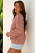 Mixed Texture Quarter Zip Cargo Pocket Pullover