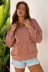 Mixed Texture Quarter Zip Cargo Pocket Pullover