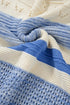 Mixed Texture Striped Pointelle Scalloped Hem Sweater
