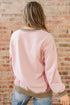 Mixed Texture Waffle Knit Accent Pullover Top