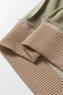Mixed Texture Waffle Knit Accent Pullover Top