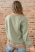 Mixed Texture Waffle Knit Accent Pullover Top