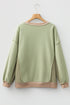 Mixed Texture Waffle Knit Accent Pullover Top
