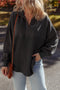 Mixed Texture Waffle Knit Quarter Zip Pullover