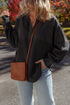 Mixed Texture Waffle Knit Quarter Zip Pullover