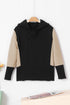 Mixed Texture Waffle Knit V Neck Top