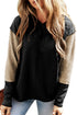 Mixed Texture Waffle Knit V Neck Top