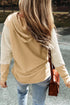 Mixed Texture Waffle Knit V Neck Top