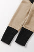 Mixed Texture Waffle Knit V Neck Top