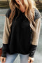 Mixed Texture Waffle Knit V Neck Top