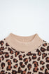 Mock Neck Animal Print Knit Sweater Dress