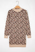 Mock Neck Animal Print Knit Sweater Dress