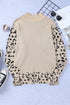 Mock Neck Animal Print Sleeve Relaxed Fit Sweater