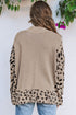 Mock Neck Animal Print Sleeve Relaxed Fit Sweater