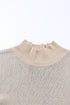 Mock Neck Animal Print Sleeve Relaxed Fit Sweater