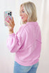 Mock Neck Balloon Sleeve Patch Pocket Knit Sweater