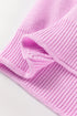 Mock Neck Balloon Sleeve Patch Pocket Knit Sweater
