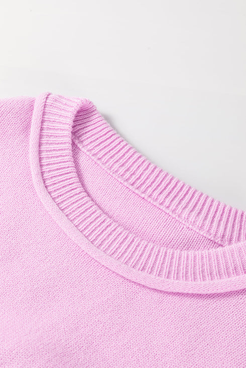 Mock Neck Balloon Sleeve Patch Pocket Knit Sweater