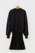 Mock Neck Balloon Sleeve Textured Knit Skirt Set