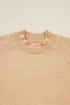 Mock Neck Balloon Sleeve Textured Knit Skirt Set