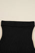 Mock Neck Balloon Sleeve Textured Knit Skirt Set