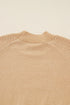 Mock Neck Balloon Sleeve Textured Knit Skirt Set