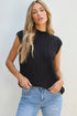 Mock Neck Cable Knit Sleeveless Sweater Top