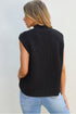 Mock Neck Cable Knit Sleeveless Sweater Top