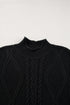 Mock Neck Cable Knit Sleeveless Sweater Top