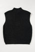 Mock Neck Cable Knit Sleeveless Sweater Top
